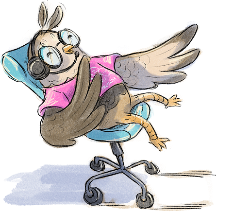 LUNA Eule am Telefon