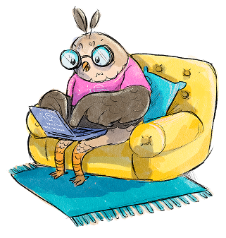 LUNA Eule beim Chatten